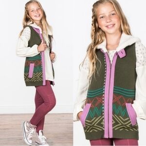 NWT 435 By Matilda Jane Make Believe Big Idea Knit Sweater Vest Green Size 10